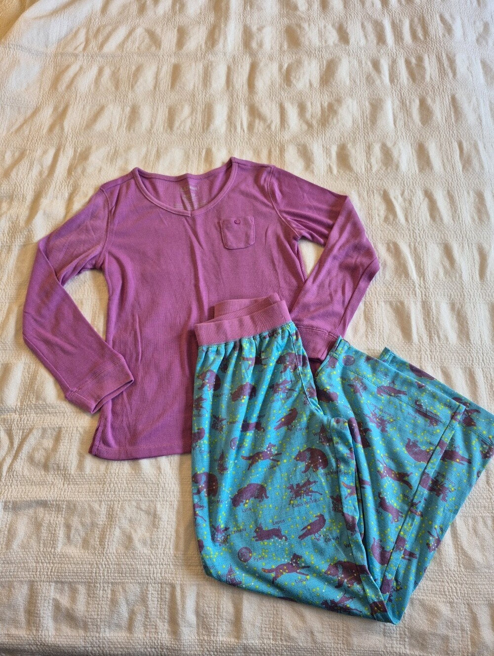 L. L. Bean girls size 10/12 constellation pajama set NWOT